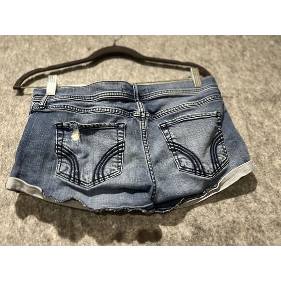 Hollister Distressed Short Shorts Denim Jeans Juniors Womens 7 Waist 28… - Picture 5 of 12